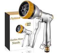 FANHAO Pistola da Giardino, 100% Metallo Pistola Irrigazione Giardino, Pistola per Innaffiare Giardino con 7 Modalità Regolabili per irrigazione giardino, lavaggio auto, Pulizia Marciapiede