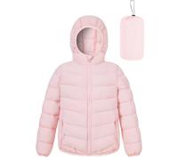 Fanient Giacche per Bambine,Cappotti Invernali,Giacca con Cappuccio Rosa,Cappotti Invernali con Cerniera per Bambini con Tasche,Età 10-12