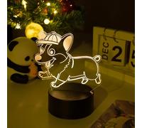 Fanimyholy Cane Lampe Notturna Bambini, Luce Notturna per Bambini Cane, 3d Illusione Luce Notturna 16 Colori Liberamente Selezionabili Alimentazione Tramite USB o Batteria Interruttore Touch