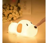 Fanimyholy Puppy Luce Notturna Bambini, Silicone Luce Notturna Neonato, Lampada Neonato Notturna, Puppy Lu-ce Nott-urna Bambini a 7 Colori, Ricaricabile Tramite USB, Superficie Morbida al Tatto