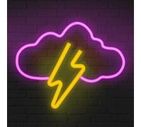 Fanimyholy Temporale Insegna al Neon LED, Temporale Luce al Neon, Lampada Ne-on Scritte Led da Parete, Alimentato a USB e a Batteria, per Feste, Bar, Camere da Letto, Decorazioni Natalizie