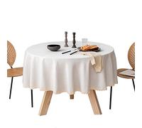 FANIVIN Tovaglia rotonda in cotone e lino Resistente all'acqua e alle macchie Facile da pulire Beige Diametro 120cm