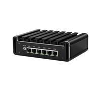Fanless Mini PC Core i3 N300 8C / 8T con 6 * 2.5G LAN, DDR5,4 * USB2.0,4K HD DP, Supporto Mini Desktop Computer Dual Band WiFi per le imprese industriali, NO RAM NO SSD (M.2 Nvme)