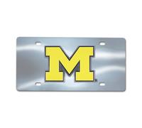 FANMATS NCAA Michigan Wolverines - Targa in Metallo pressofuso, cromata, 15,2 x 30,5 cm