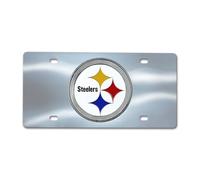 FANMATS NFL Pittsburgh Steelers - Targa in Metallo pressofuso, cromata, 15,2 x 30,5 cm