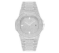 Fanmis bianco lusso classico in acciaio INOX oro quadrante analogico al quarzo del braccialetto da polso