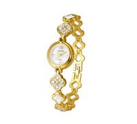 FANMIS Elegante orologio da donna a forma di quadrifoglio, impermeabile, di lusso, con cinturino in oro e quadrante a forma di quadrifoglio, orologio da donna, X Oro Bianco
