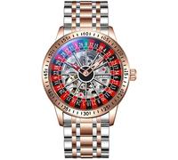 FANMIS Orologio da polso da uomo di lusso con ruota della roulette automatico meccanico Hollow Skeleton Dial Design Orologi in acciaio inossidabile impermeabile Business Luxury Automatic Self-Wind