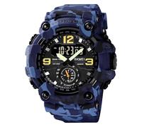 FANMIS Orologio sportivo da uomo, analogico, digitale, doppio display, militare, multifunzione, impermeabile fino a 50 m, con sveglia, cronometro, retroilluminazione, 12 ore su 24 ore, per attività