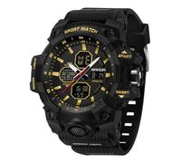 FANMIS Orologio sportivo militare da uomo, grande quadrante digitale, analogico, doppio display, resistente all'acqua fino a 5 atm, robusto, orologio da esterno con sveglia e cronometro, per