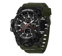 FANMIS Orologio sportivo militare da uomo, grande quadrante digitale, analogico, doppio display, resistente all'acqua fino a 5 atm, robusto, orologio da esterno con sveglia e cronometro, per