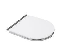 Fanmitrk Sedile WC con abbassamento automatico, coperchio WC con motivo, occhialini con funzione Quick Release (UF81953) (forma a U bianca)
