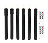 Fanna Nero Candele coniche senza fiamma con timer per Halloween, funzionamento a batteria H 25 cm