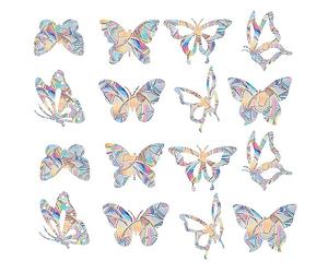 FANNAS Adesivi Per Zanzariera 16 Pezzi Adesivi Suncatcher Forma Farfalla Adesivi Per Finestre Protezione Uccelli Pellicola Adesiva Arcobaleno Per Finestre Contro Gli Urti Degli Uccelli (Farfalla)