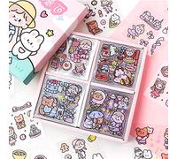 FANNAS Kawaii Stickers, 100 Pezzi Adesivi Kawaii Anime Carini Ragazze, Adesivi Scrapbooking Decorativi Kit, PET Mini stickers aesthetic bambini per Scrapbooking, Calendari, Taccuini