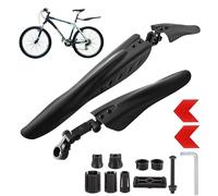 FANNAS Parafango MTB, Set di Parafanghi per Bici Universale Regolabile, 24"-29" Parafanghi Bici MTB con 2 Adesivi Riflettenti Rossi, per Mountain Bike, MTB, Bici da Strada e Fat Bike (Nero)