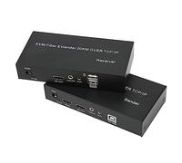 fannay Estensore KVM HD, Estensore in Fibra KVM per Telecomando Compatibile con HDCP 20KM per Mouse Tastiera (Spina UE)