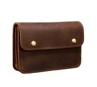 Fanny Marsupio da uomo Cintura in pelle Marsupio Gamba Hip Pack per gli uomini Mini Multi Phone Box Portafoglio e borsa Outdoor Coin Card Pouch Per Gite, Modello 2 Giallo Marrone, Taglia unica
