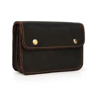 Fanny Marsupio da uomo Cintura in pelle Marsupio Gamba Hip Pack per gli uomini Mini Multi Phone Box Portafoglio e borsa Outdoor Coin Card Pouch Per Gite, Modello 2 Marrone Scuro, One Size