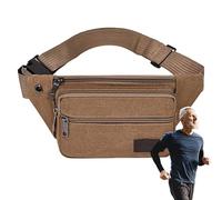 Fanny Pack - A Vita in Tela A Unisex con Stoccaggio Portafoglio Design Casual | A Spalla Leggera con Scena Di Trasporto Quotid, caffè, Se référer au descriptif, riferimento alla descrizione