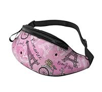 Fanny Pack Bag Eiffel Tower Bike Flowers, Tattica Militare Borsello Elegante Marsupi A Tracolla Leggero Marsupi Sportivo Per Camminata Attività Donna