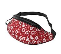 Fanny Pack Bag Red White Merry Christmas, Marsupi Running Multiuso Marsupi Sportivi Pratico Marsupi Moto Per Bicicletta Uomo Viaggio