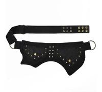Fanny Pack for Men and Women 15x7.5x1.2 '' Fanny Pack vintage con rivetti una borsa a tracolla multifunzionale con cerniera con tasca antifurto per viaggi, escursioni e ciclismo nero per gli