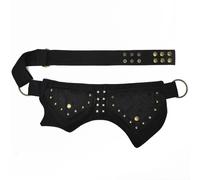 Fanny Pack for Uomini e donne 15x7.5x1.2 '' Fanny Pack vintage con rivetti una borsa a tracolla multifunzionale con cerniera con tasca antifurto per viaggi, escursioni e ciclismo nero