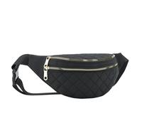 Fanny Pack Per Gli Uomini Donne Fanny Pack Borsa In Vita Fashion In Nylon Con 3 Tasche Con Cerniera E Cinturina Regolabile Borsa Al Petto Dell'Anca Per La Bicicletta Correre Jogging Viaggiare (Nero)