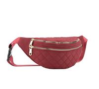 Fanny Pack Per Gli Uomini Donne Fanny Pack Borsa In Vita Fashion In Nylon Con 3 Tasche Con Cerniera E Cinturina Regolabile Borsa Al Petto Dell'Anca Per La Bicicletta Correre Jogging Viaggiare (Rosso)