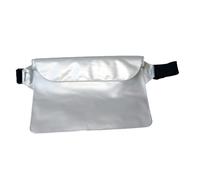 Fanny Pack, PVC Tre strato sigillato con cinturino con cinturino in giro Telefono a secco per il kayak di nuoto in barca da spiaggia (Silver and White)