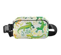 Fanny Packs - Borsa da donna con lucertole colorate, bianca, grande, impermeabile, a tracolla, con lucertole colorate, 20,3 x 13,5 x 5,8 cm, divertente, carino, lucertole colorate bianche, 20,3 x 13,5