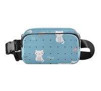 Fanny Packs - Marsupio da donna con divertente gatto e topi blu, grazioso marsupio impermeabile, divertente gatto topo blu, 20,3 x 13,5 x 5,8 cm, divertente e carino con gatti e topi blu, 20,3 x 13,5