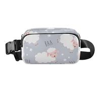 Fanny Packs - Marsupio impermeabile da donna, con motivo pecora, grigio, 20,3 x 13,5 x 5,8 cm, divertente, carino, grigio pecora, 20,3 x 13,5 x 5,8 cm, divertente e carino, Sweet Sheep Grigio, 8 x 5.3