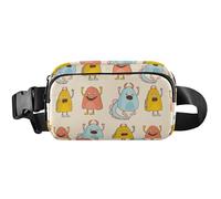 Fanny Packs - Marsupio impermeabile da donna, con simpatici mostri colorati, gialli, 20,3 x 13,5 x 5,8 cm, divertente, carino, mostri colorati e carini gialli, Colorato Carino Mostri Giallo, 8 x 5.3 x