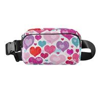 Fanny Packs - Marsupio impermeabile da donna con tasca a tracolla con cuore romantico rosso, cuore romantico rosso 1, 20,3 x 13,5 x 5,8 cm, divertente e carino, cuore romantico rosso 1, 20,3 x 13,5 x