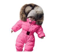 Fannyfuny Tuta Da Sci Intera Bambina Manica Lunga Fleece Outfits Tute Da Neve Bambina Vestito Invernale Bambina Tuta Imbottita Neonata Tuta Da Neve Bambina 0-24 Mesi