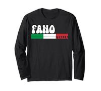 FANO City Italia - Bandiera Vintage per Gli Amanti dei Viaggi Maglia a Manica