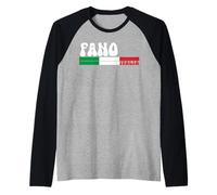 FANO City Italia - Bandiera Vintage per Gli Amanti dei Viaggi Maglia con Maniche Raglan