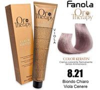 Fanola Tintura Oro Therapy Color Keratin 8,21 - Tintura per capelli