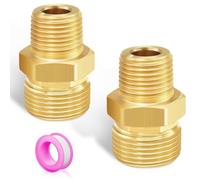 FANOVO Accoppiatore per idropulitrice in ottone, confezione da 2 pezzi da 3/8" NPT maschio a M22 14 mm maschio, adattatore per idropulitrice per tubi flessibili da giardino, 4500 PSI (da M22 a 3/8 di