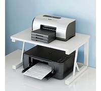 FANOYA Porta Stampante, Supporto per Stampante da Scrivania Scaffali per Organizer a 2 Livelli, Ripiani Multiuso, Scaffale da Banco per Libreria da Scrivania per Computer