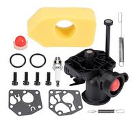 FanPaYY Kit carburatore per tosaerba Briggs and Stratton con filtro aria, viti, molla di regolazione, membrana, pompa carburante, candela # 499809 498809A 494406