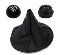 FanPaYY Pomello Leva Cambio 5 Marce kit di sostituzione Compatibile con FIAT 500 500C, Cuffia Leva Cambio Manuale Pomello Ghiera Telaio Cromato