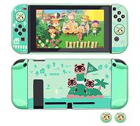 FANPL Custodia agganciabile per Nintendo Switch, custodia protettiva per Nintendo Switch e controller Joy Con con 2 impugnature per il pollice dal design marshall - (per Animal Crossing)