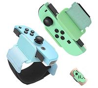 FANPL - Fascia da polso per Just Dance 2020/2019, comoda fascia elastica regolabile per Nintendo Switch Joy-Con, adatta per adulti e bambini, confezione da 2 (Animal Crossing Blue and Green)