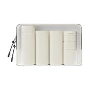 FANPOI Set di 5 bottiglie da viaggio con dispenser per crema da viaggio, contenitori da toeletta, approvati TSA, essenziali da viaggio, Beige, moderno