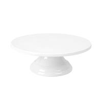 fanquare Alzata per Torta in Porcellana da 25cm, Piatto da Torta Rotondo Bianco, Espositore per Torta Vintage
