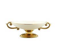 fanquare Ciotola con Piede in Porcellana Bianca per Frutta, Servizio di Piatti, Piatto da Cena per Insalata, Pane