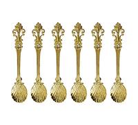 fanquare Confezione da 6 mini cucchiaini da caffè espresso Demitasse vintage 11,4 cm, oro